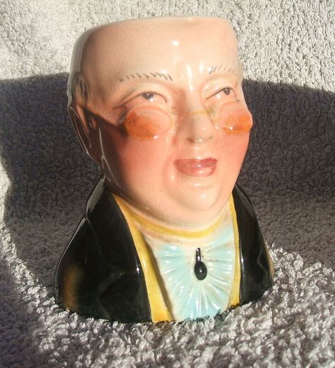 AVON WARE (Avon Art Pottery, Staffordshire) - a pair of vintage character jugs of Mr. Pickwick and Uriah Heep (Dicken's characters). c.1950's