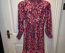 Savida pink and black leopard print dress, size 10