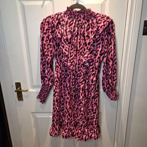 Savida pink and black leopard print dress, size 10