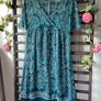 dress mexx teal pattern kimono style summer dress size 12 Image 2