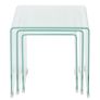 Three Piece Nesting Table Set Tempered Glass Clear Image 4