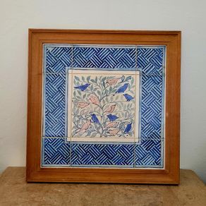 Vintage framed persian tile art