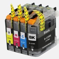 4 Comaptible LC123 Ink Cartridges for Brother Printers - 1x Full Set