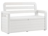 Garden Storage Bench 132.5 cm Plastic White