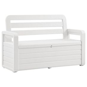 Garden Storage Bench 132.5 cm Plastic White