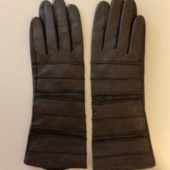 Genuine Leather Gloves Brown/Black