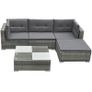 5 Piece Garden Lounge Set with Cushions Poly Rattan Grey (FREE SHIPPING) Image 2