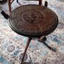 Ethnic table folding carved wood reversible Image 2