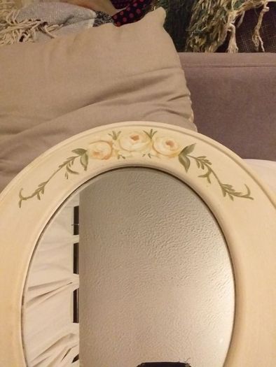 handpainted oval  mirror