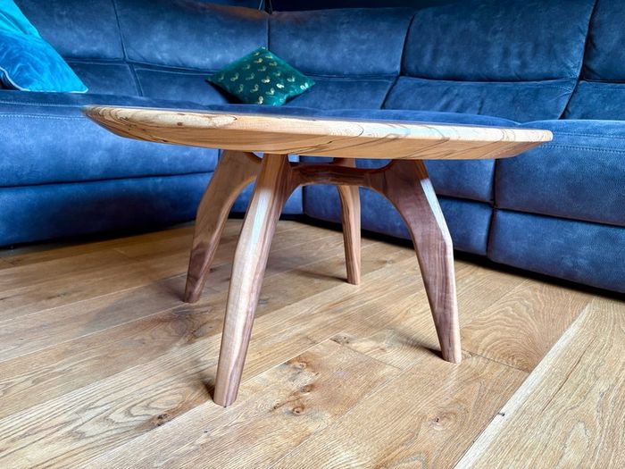 Spalted beech and walnut coffee table