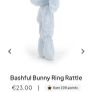 New JELLYCAT Set of 2 Bashful Bunny Comforter and Bashful Bunny Ring Rattle in Baby Blue Image 7