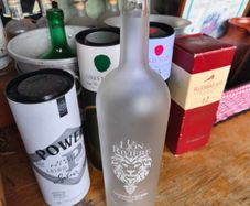 bottles of whiskey, gin, tequila etc