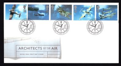 1997 Great Britain British Aircraft Designer Commemorative Stamps Royal Mail Addressed First Day Cover (FDC).