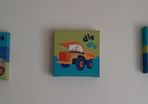 Set of 3 Canvas Wall Art & Ceiling light