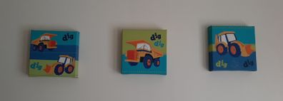 Set of 3 Canvas Wall Art & Ceiling light