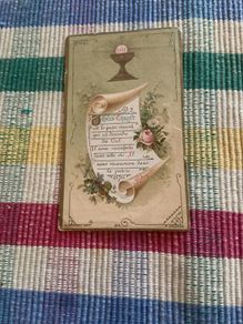 Vintage 1896 French communion card