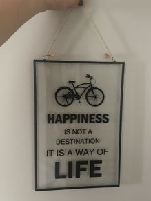 wall art Happiness sign glass metal