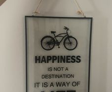 wall art Happiness sign glass metal