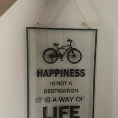 wall art Happiness sign glass metal