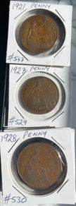 George V Pennies 1921, 1927 & 1928