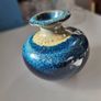 Stunning Louis Mulcahy Ireland Blue Drip Glaze Ceramic Posy Vase Medium - Made in Dingle Image 9