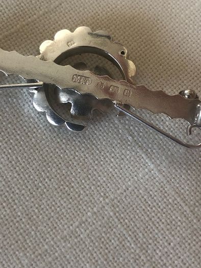 antique victorian sterling silver sweetheart brooch