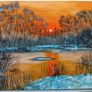 Original Sunset Landscape Acrylic Painting Image 3