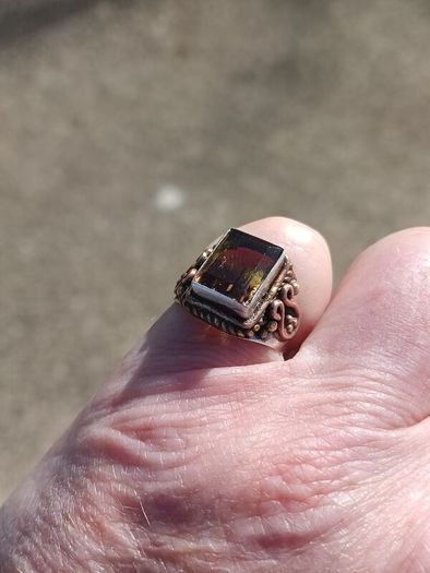 Large Green Citrine Sterling Silver Ring