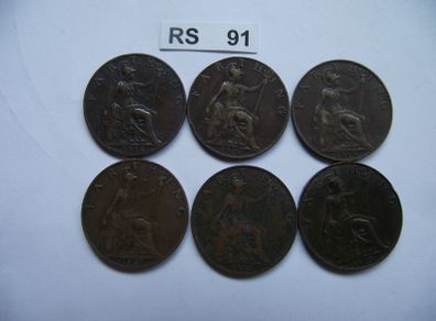 Great Britain. George V. 6 Farthings (1916-1923)