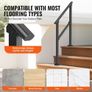 Handrails for Outdoor Steps, 2 PCS 2-3 Step Stair Hand Rail Kit, Transitional Carbon Steel Railings with Installation Kit, Stair Rails for Seniors, Concrete & Porch & Deck, Black Square Tube Image 6