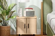 Nordic Bedside Table with Sliding Doors