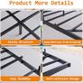 Floating King Metal Bed Frame with LED Lights & USB Charging Station, 150x200cmMetal Platform Bed Frame with 5ft Upholstered Headboard Storage Heavy Duty Metal Slats, Noise Free,Black Image 4