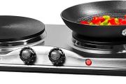 Double Hot Plate Electric Hob 2500W Tabletop Hob with 2 Ring Heating Plates Portable &amp; Compact Ideal for Student Living, Camping, Caravans &amp; Emergency Cooking