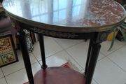 Antique French Louis XVI style side table marble top