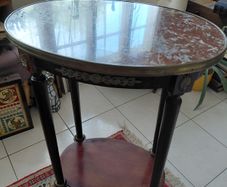 antique French Louis XVI style side table marble top
