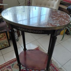 antique French Louis XVI style side table marble top