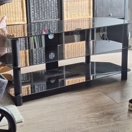 60inch Black Corner Glass TV Stand