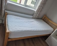 Single bed and mattress