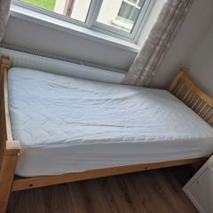 Single bed and mattress