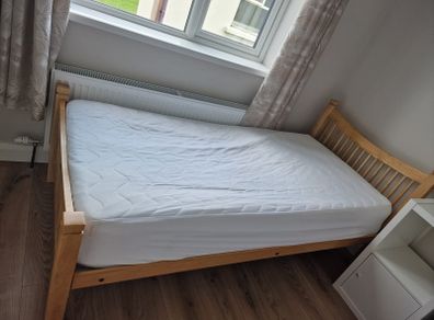 Single bed and mattress