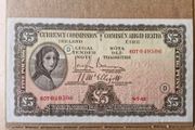 5 Pound Lady Lavery 9/7/42 D (warcode) Irish Note