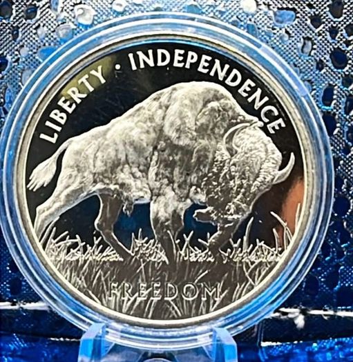1oz Fine 999 Silver Bullion PAMP Buffalo Round.