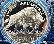 1oz Fine 999 Silver Bullion PAMP Buffalo Round.