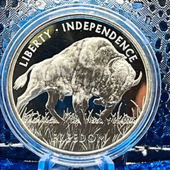 1oz Fine 999 Silver Bullion PAMP Buffalo Round.