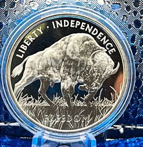 1oz Fine 999 Silver Bullion PAMP Buffalo Round.