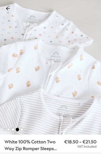 3 x Double zipper Rompers / Short Sleepsuits / Babygros (9-12 months)