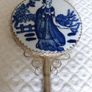 Vintage Chinese Porcelain Enamel Vanity Mirror Image 2