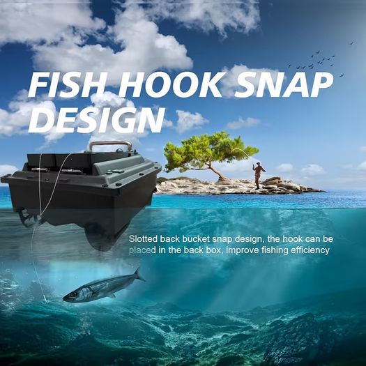 GPS Fishing Bait Boat with Large Capacity Containers Wireless Bait Boat with 16-points GPS Positioning Function 2kg Bait Capacity with 400-500m Remote Range with Storage Bag