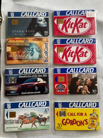 Diana Ross, Kit Kat , Xtra Vision, Barry's tea,  Gordon's gin call cards