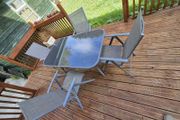 5ft Glass Top Patio Dining Set